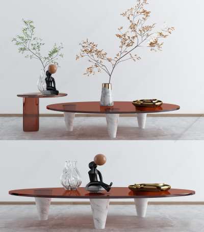 现代茶几3D模型下载